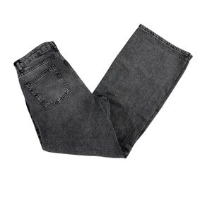 PrettyLittleThing Grey Straight Leg Jeans Women's 8 High Waist Grunge Y2K